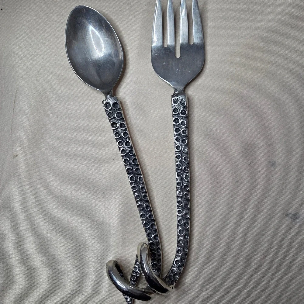 Culinary Concepts Whimsical Octopus Tentacle Stainless Serving Set Swirl Handles